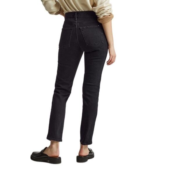 EVERLANE Straight Jeans Women Sz 28 Black Organic High Rise Normcore Casual NWT - Picture 2 of 15